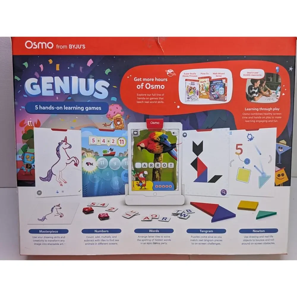 Osmo Genius Starter Kit 901-00089 iPad 5 Learning Games Base Tiles Ages 6-10